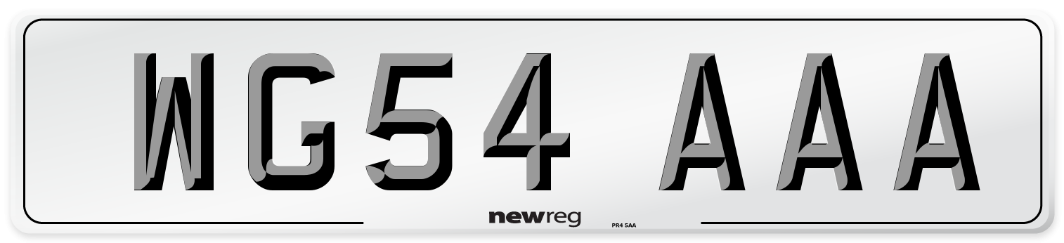 WG54 AAA Number Plate from New Reg